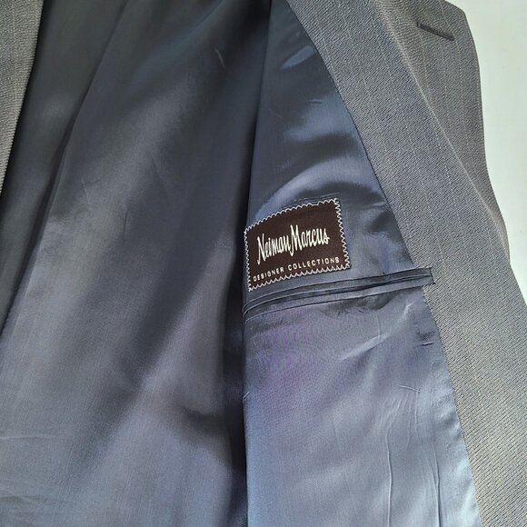 Giorgio Armani Virgin Wool Blazer Made in Italy Size 41 Reg One Button Striped - Picture 12 of 14